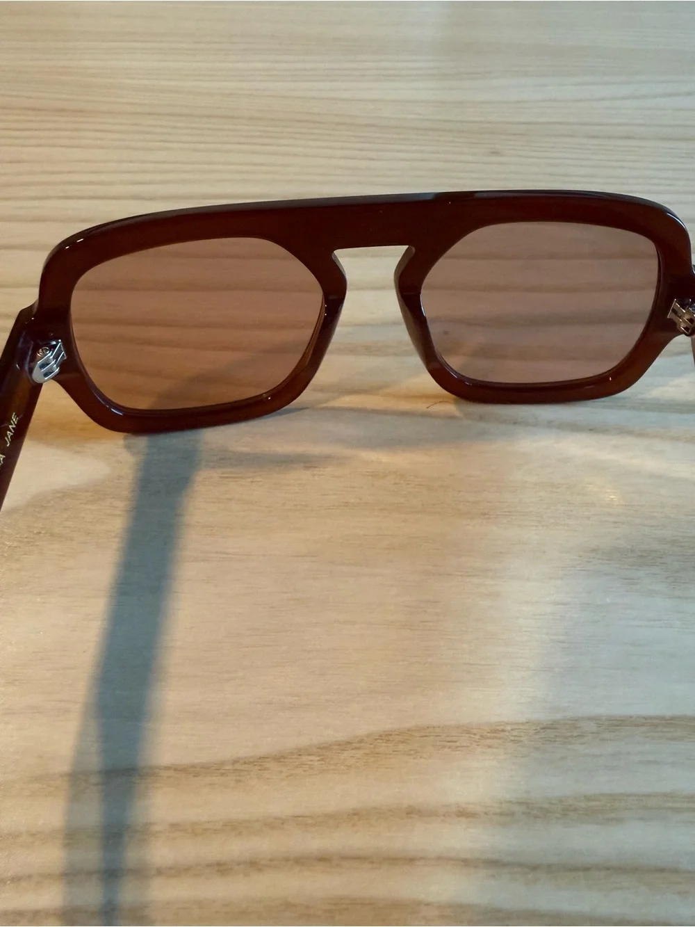 Elisa Johnson Women's Brown Square Shield Sunglasses